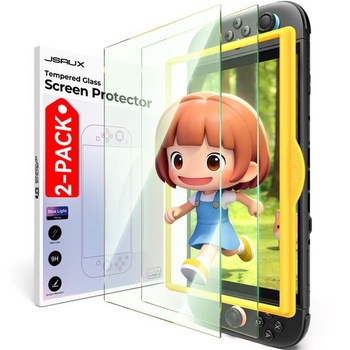 JSAUX 2dielna sada ochranných fólií s filtrom modrého svetla pre Nintendo Switch | Štandardný rámček