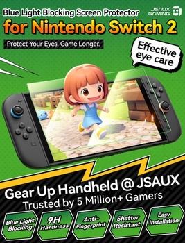JSAUX 2dielna sada ochranných fólií s filtrom modrého svetla pre Nintendo Switch | Štandardný rámček