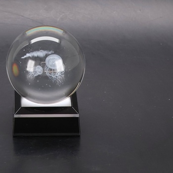 YATOSEEN 3D krištáľová guľa medúzy s viacfarebným nočným svetlom, K9 Crystal Mini model morskej