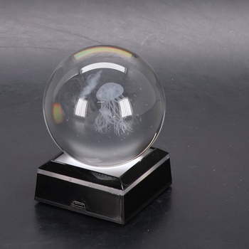 YATOSEEN 3D krištáľová guľa medúzy s viacfarebným nočným svetlom, K9 Crystal Mini model morskej