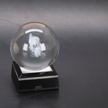 YATOSEEN 3D krištáľová guľa medúzy s viacfarebným nočným svetlom, K9 Crystal Mini model morskej