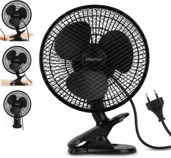 Stolný ventilátor BLEYTON čierny, 20W, so štipcom