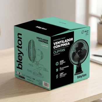 Stolný ventilátor BLEYTON čierny, 20W, so štipcom