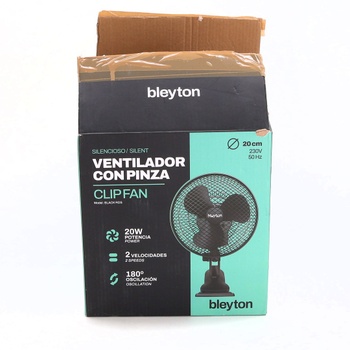 Stolný ventilátor BLEYTON čierny, 20W, so štipcom