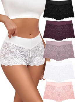 Dámske sexy boxerky s čipkou, veľké veľkosti, 5 ks, veľkosť…