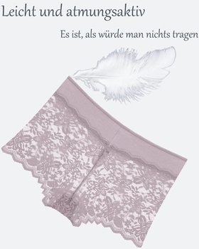 Dámske sexy boxerky s čipkou, veľké veľkosti, 5 ks, veľkosť M, čierna/pletová/biela/khaki/fialová