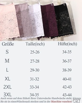 Dámske sexy boxerky s čipkou, veľké veľkosti, 5 ks, veľkosť M, čierna/pletová/biela/khaki/fialová