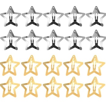 Súprava 20 kovových sponiek do vlasov v tvare hviezdy – Retro-chic sponky pre dievčatá a ženy (3 cm,