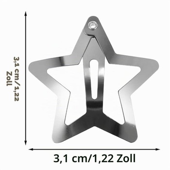 Súprava 20 kovových sponiek do vlasov v tvare hviezdy – Retro-chic sponky pre dievčatá a ženy (3 cm,