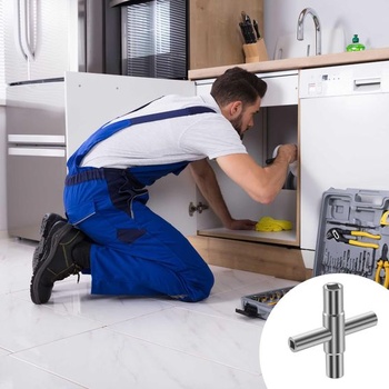 Štvorhranný kľúč, 4cestný, vnútorné rozmery 6,5 mm/7 mm/8 mm/9 mm, kľúč do rozvádzačovej skrine,