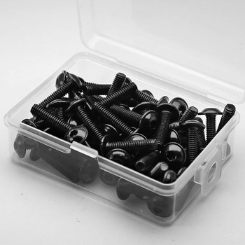 (60 kusov) Skrutky so šošovkovou hlavou M4x16mm s prírubou a vnútorným šesťhranom, nerezová oceľ 304,