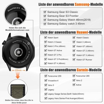 Remienok pre Samsung Galaxy Watch 7/6/5/4/5 Pro/3 40mm 44mm 45mm, náhradný nylonový remienok 20mm pre