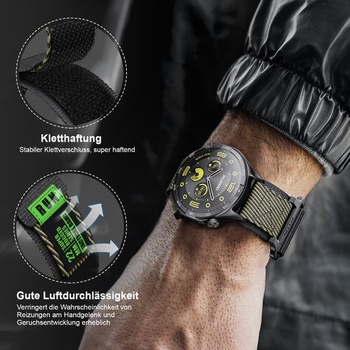 Remienok pre Samsung Galaxy Watch 7/6/5/4/5 Pro/3 40mm 44mm 45mm, náhradný nylonový remienok 20mm pre