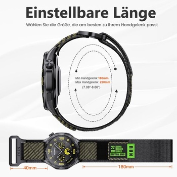 Remienok pre Samsung Galaxy Watch 7/6/5/4/5 Pro/3 40mm 44mm 45mm, náhradný nylonový remienok 20mm pre