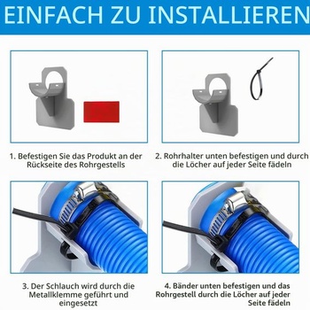 Bazénová hadica, 2 kusy, 32mm bazénová hadica, náhradná bazénová hadica so 4 kovovými svorkami,