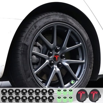 Sada krytů kol Tesla: Sada krytů kol Tesla Sada krytů středového kola Matice kol Krytka matic s