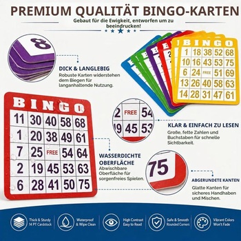 100 bingo kariet, veľké bingo karty, bingo hra pre dospelých