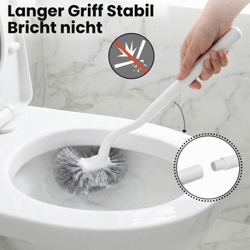 EINESIN WC kefa, WC kefa a držiak, WC kefa s čističom okrajov, zakrivená WC kefa, dlhá