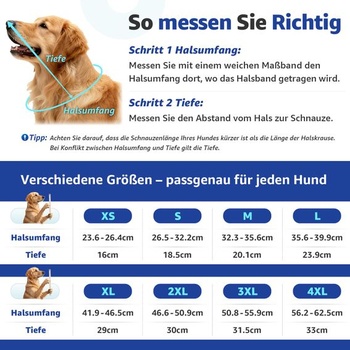 Krčná ortéza PICK FOR LIFE pre psov, mäkká, priedušná, nastaviteľná 3XL (krk: 50,8-55,9 cm)