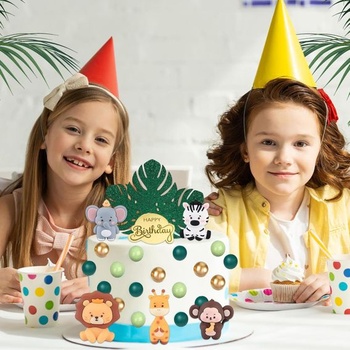 30 guličiek na zdobenie torty - Dekorácia na torty so zvieratkami - Dekorácia na torty k narodeninám s