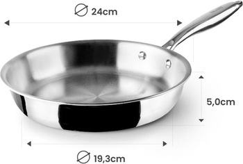 Panvica IBILI Natural Trojitá vrstva, 24 cm, nerezová oceľ, vhodná na indukciu, bez nepriľnavého