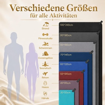 Uterák z mikrovlákna - Kompaktný, rýchloschnúci uterák z mikrovlákna na fitness a šport, 50x100
