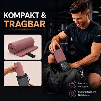 Uterák z mikrovlákna - Kompaktný, rýchloschnúci uterák z mikrovlákna na fitness a šport, 50x100