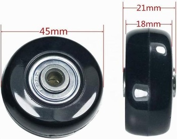 4 ks (45 * 18 mm) náhradných koliesok pre kufre, gumové kolieska, náhradné kolieska pre vozíky