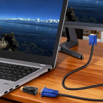 Adaptér HENGBIRD HDMI na VGA (2 ks) s audio káblom pre PC, notebook, monitor, projektor, Full HD