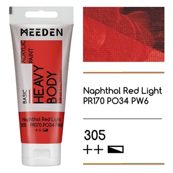 MEEDEN Naphthol Red Light Acrylic Paint: Akrylová farba pre silnejšiu konzistenciu s dodatočnou