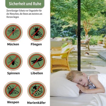 Magnetická sieť proti hmyzu na balkónové dvere, sieť proti hmyzu na dvere 100x210cm, biela.