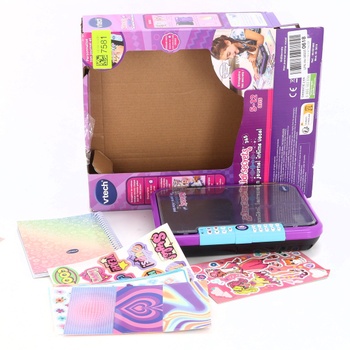 VTECH - KidiSecrets 365 Môj čierny hlasový denník, elektronický denník s kódom, mikrofónny záznamník,