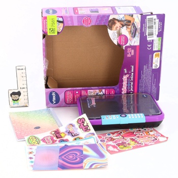 VTECH - KidiSecrets 365 Môj čierny hlasový denník, elektronický denník s kódom, mikrofónny záznamník,