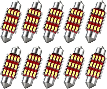 Sada 10ks 36mm 12V bielych LED žiaroviek