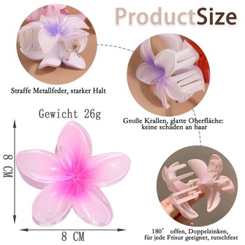6 kusů barevných květinových sponek do vlasů, velké havajské květinové sponky o délce 8 cm pro