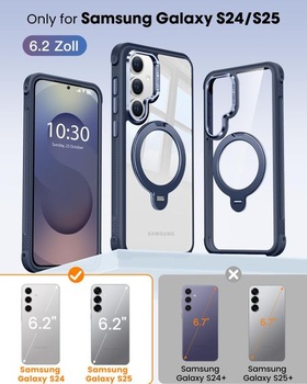 Pouzdro HuwaiH pro Samsung Galaxy S24/S25 s 360° magnetickým stojánkem, [16FT odolné proti pádu a
