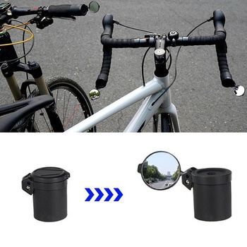 Veľké číre spätné zrkadlo na riadidlá bicykla, otočné o 360 ° a nastaviteľné pre