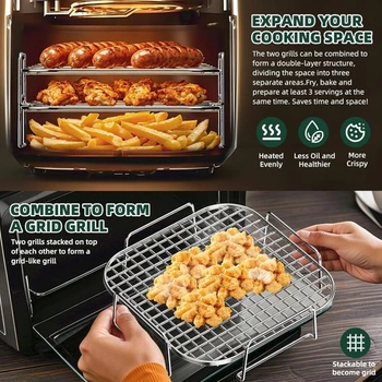 Príslušenstvo k teplovzdušným fritézam, 2dielna stohovateľná grilovací rošt pre teplovzdušné fritézy