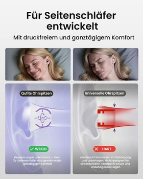 3 páry ušných nástavcov Qufits pre špunty do uší QubitPulse Dream a Bloom na spanie, ultra mäkké ušné