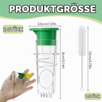 Dvojdielny ručný lis na citrusovú šťavu, žltý/zelený plast, s vekom a čistiacou kefkou, pre