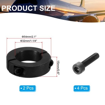 PATIKIL Delená sada objímok 32 mm Vyvrtávací priemer 54 mm Vonkajší priemer 15 mm Hrúbka, Balenie po 2