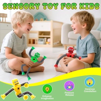 10 ks robotických prísaviek, hračiek pre deti a dospelých, senzorických hračiek do kúpeľa, prísaviek,