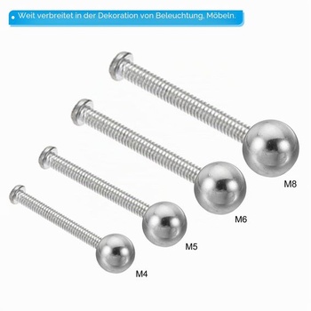PATIKIL kulová matice M4x8mm, 4 kusy kulových knoflíků z nerezové oceli 304 s vestavěným závitem