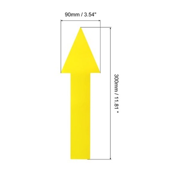 PATIKIL 4 listy/4 kusy 300x90mm samolepky so smerovými šípkami, žlté, PVC samolepky so šípkami,