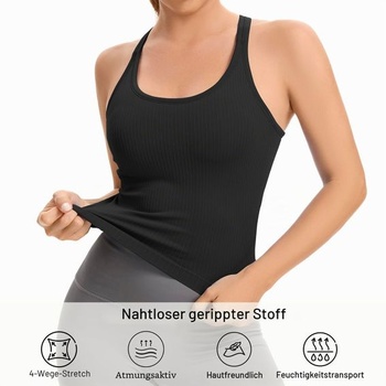Dámske športové tielko Lemef s integrovanou podprsenkou, strih na chrbte, bez rukávov na cvičenie,