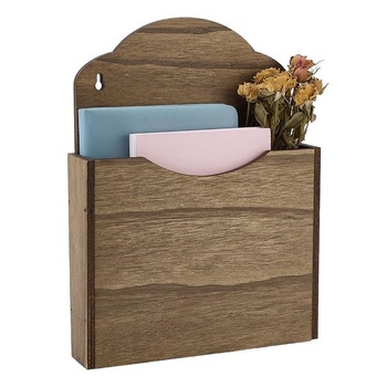 PH PandaHall Drevený závesný nástenný organizér na časopisy, 22,5x18,1x30,3 cm Nástenný držiak