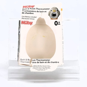 Nuby Penguin Baby teplomer do kúpeľa | Ľahko čitateľný displej | Bez BPA | Šedá | Vhodné od 0 mesiacov