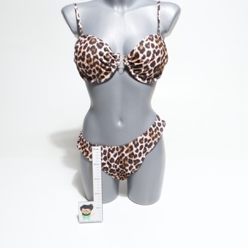Dámsky set bikín GORGLITTER s push-up vzorom a leopardím potlačou, špagetovými ramienkami, kosticami,