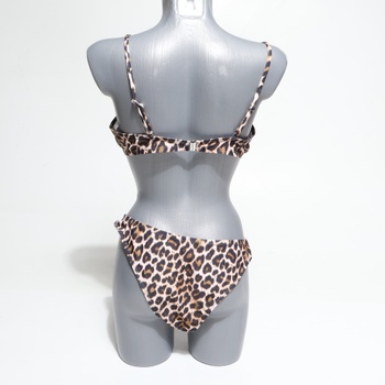 Dámsky set bikín GORGLITTER s push-up vzorom a leopardím potlačou, špagetovými ramienkami, kosticami,