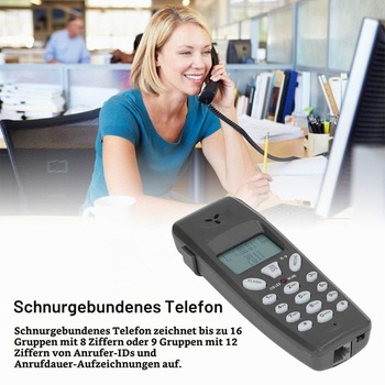Drátový telefon, displej s identifikací volajícího FSK-DTMF, kabelový telefon s funkcí opakované